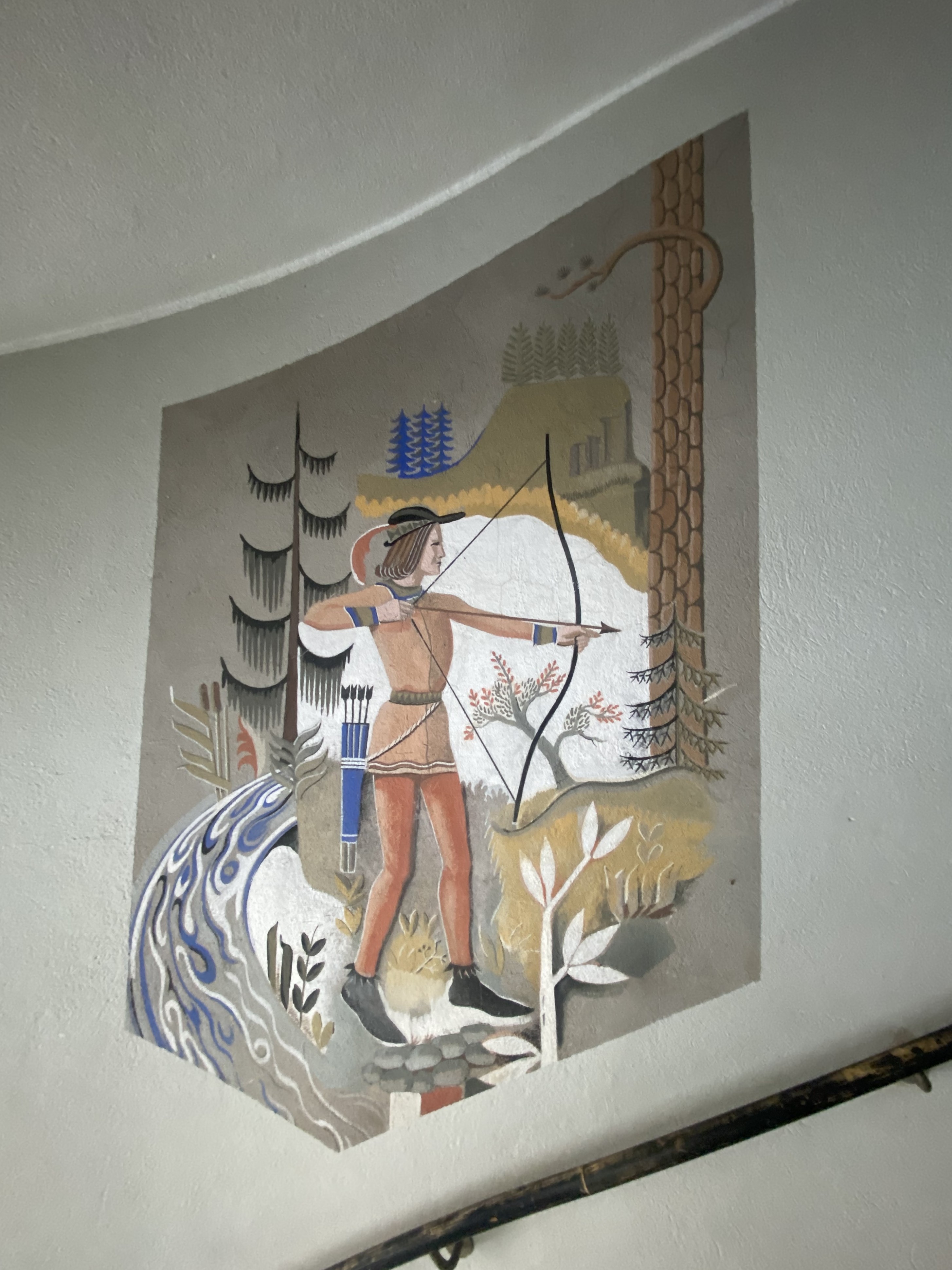 Väggmålning i trapphuset, Hunnebergsvägen 11
